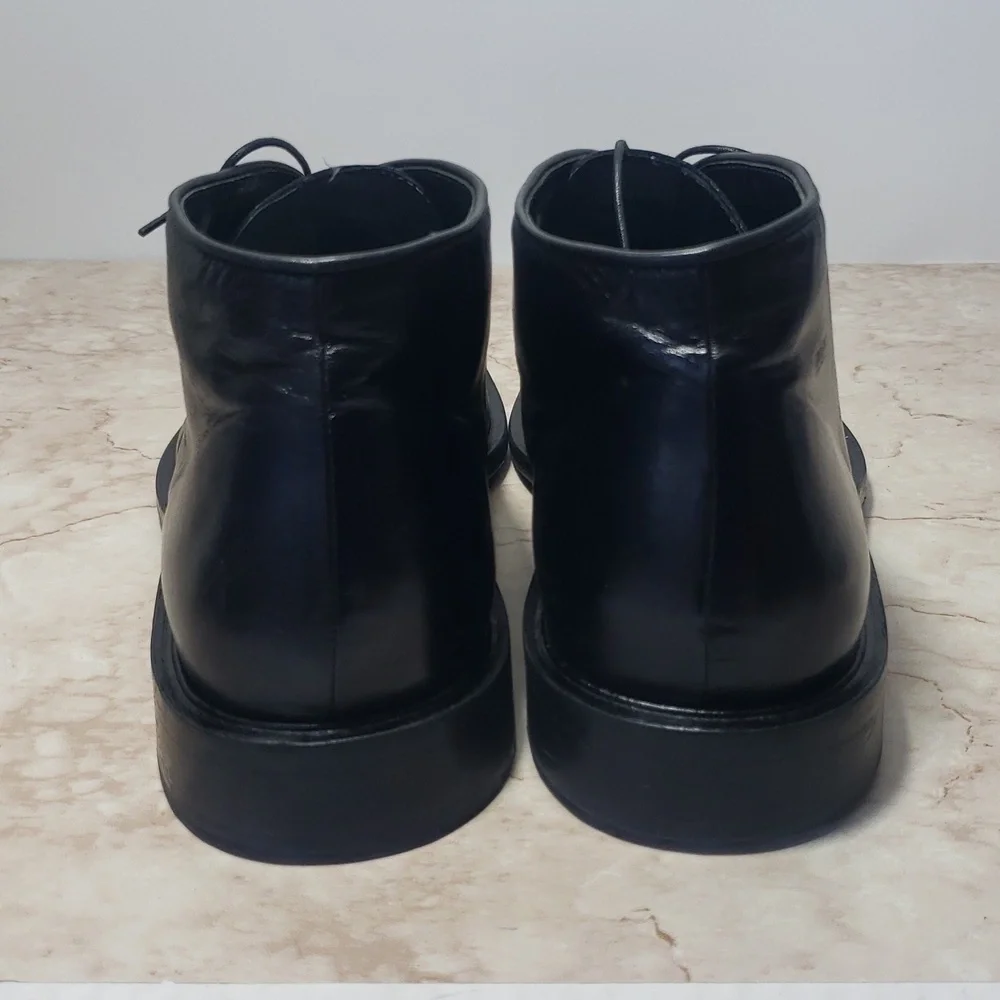 Hugo Boss Black Leather Men's Boots Shoes Size 10